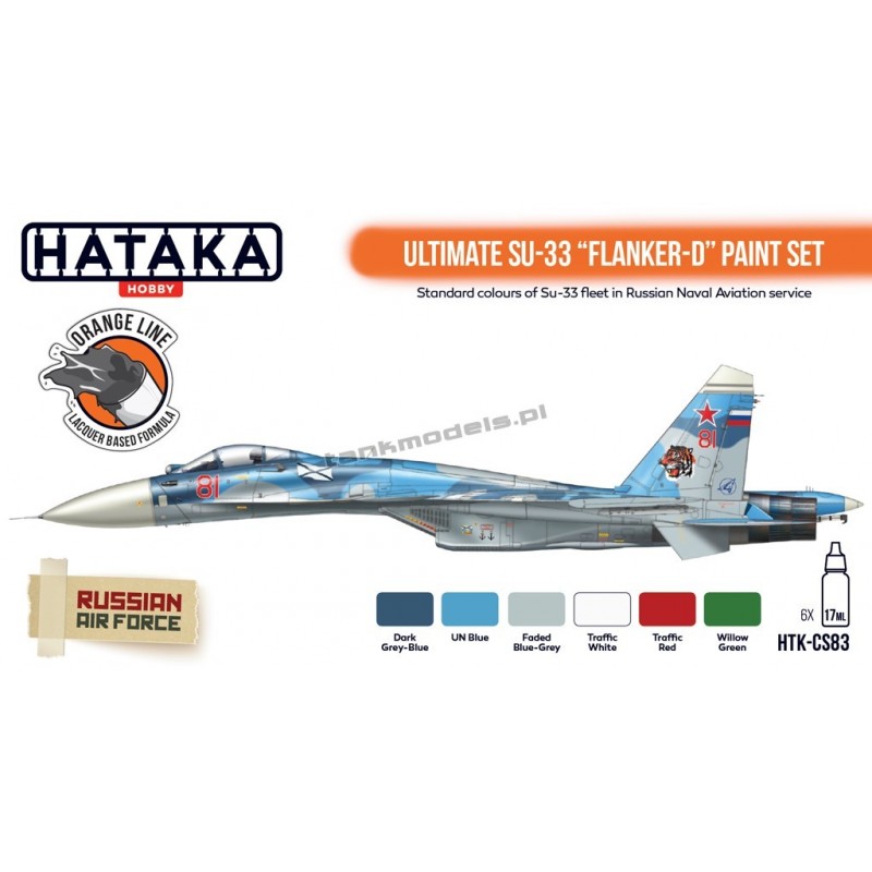Hataka CS83 - Ultimate Su-33 "Flanker-D" paint set (6x17ml) - sklep modelarski Tank Models