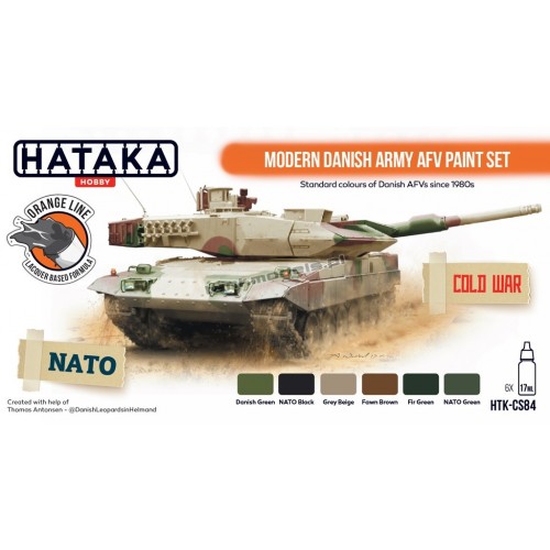 Hataka CS84 - Modern Danish Army AFV paint set (6x17ml) - sklep modelarski Tank Models