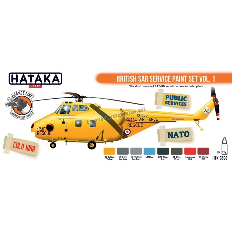 Hataka CS98 - British SAR Service paint set vol. 1 (8x17ml) - hobby store Tank Models