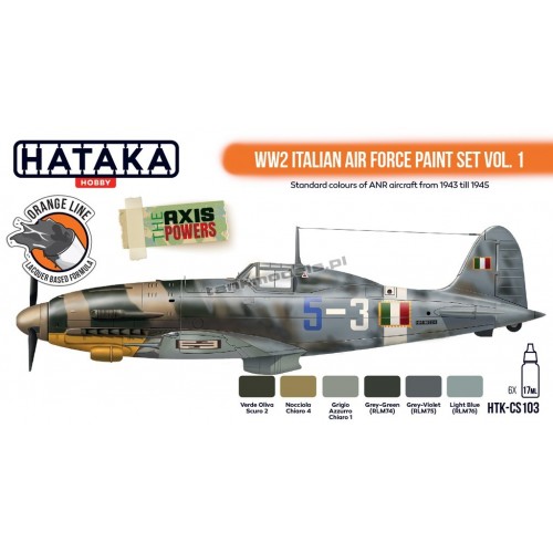 Hataka CS103 - WW2 Italian Air Force Paint set vol. 1 (6x17ml) - hobby store Tank Models