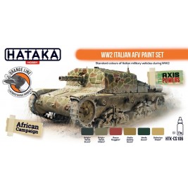 Hataka CS106 -WW2 Italian AFV paint set (6x17ml) - hobby store Tank Models