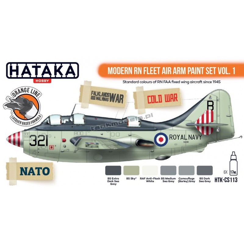 Hataka CS113 - Modern RN Fleet Air Arm paint set vol. 1 (6x17ml) - hobby store Tank Models