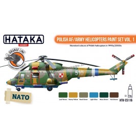 Hataka CS116 - Polish AF / Army Helicopters paint set vol. 1 (6x17ml) - hobby store Tank Models