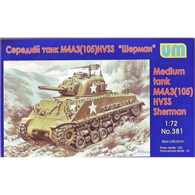UniModels 381 - M4A3 (105) HVSS Sherman