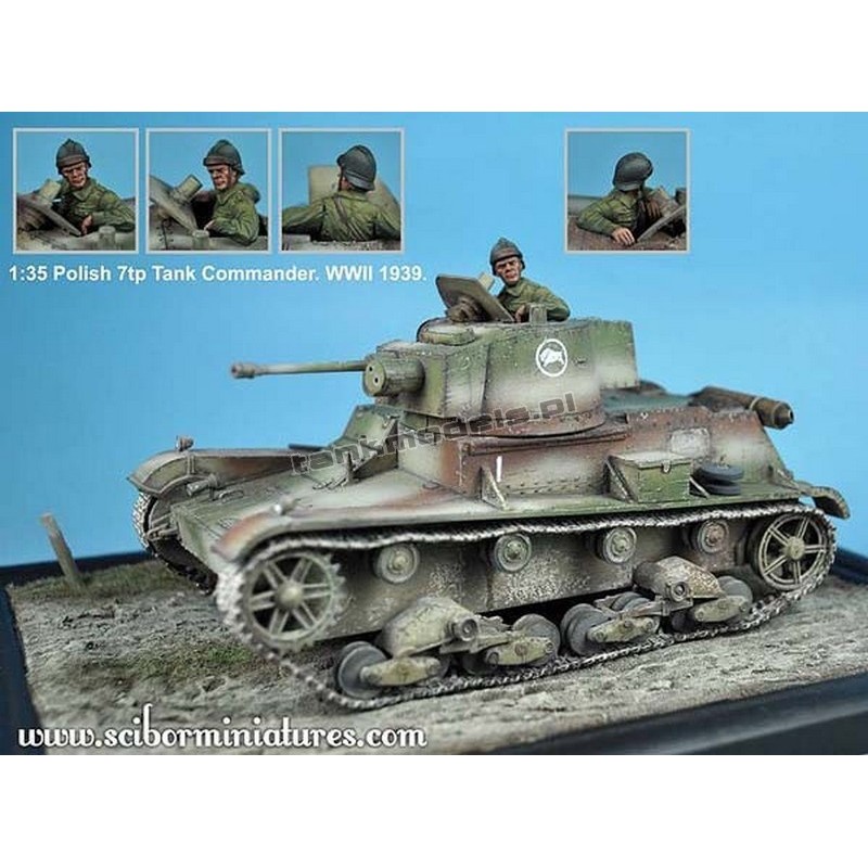 Scibor Miniatures 35004 - Polish 7TP Tank Commander No.2 - hobby store Tank Models